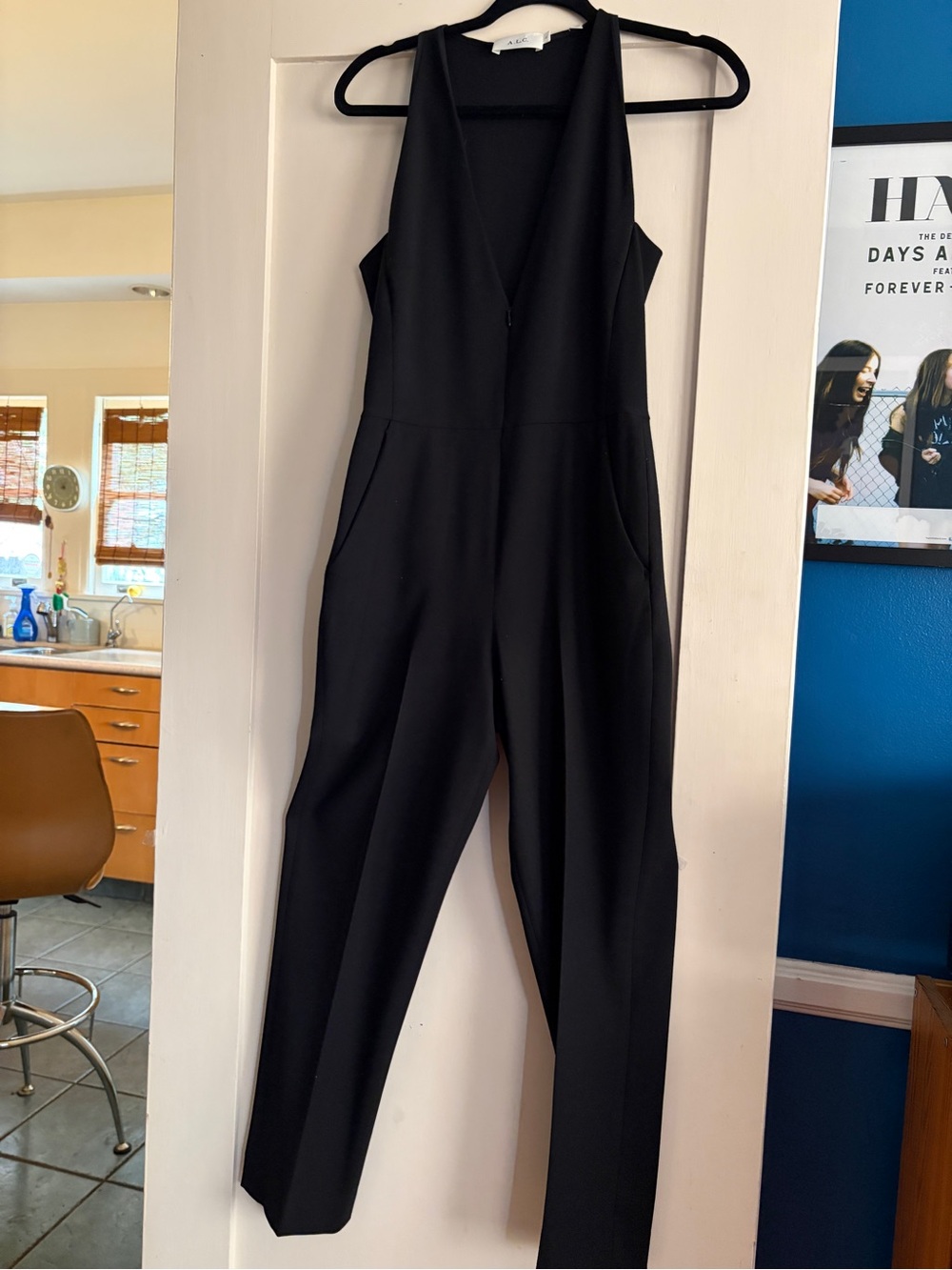 A.L.C. Black Sleeveless V-Neck Tailored Jumpsuit